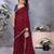 Maroon sequence embroidery saree