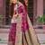 Pink woven design zari banarasi saree