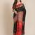 Black ethnic motifs mirror work saree