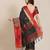 Black ethnic motifs mirror work saree