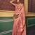 Peach ethnic motifs woven design zari saree