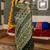Green green art silk checked ready to wear sarees