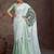 White floral satin saree
