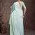 White floral satin saree