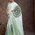 White floral satin saree
