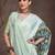 White floral satin saree