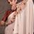 Cream floral satin saree