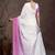 White floral printed saree with matching blouse