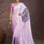 Pink satin designer saree