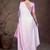 Pink satin designer saree