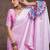 Pink satin designer saree