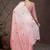 Pink polka dot printed satin saree with unstitched blouse piece