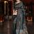 Teal woven design zari silk blend banarasi saree