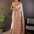 White woven design pashmina saree