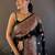 Black woven design zari pashmina saree