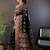 Black ethnic motifs woven design pashmina saree with unstitched blouse piece