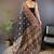 Black ethnic motifs woven design pashmina saree with unstitched blouse piece