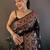 Black ethnic motifs woven design pashmina saree with unstitched blouse piece