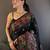 Black woven design zari pashmina saree with blouse piece