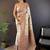White ethnic motifs woven design zari pashmina saree with unstitched blouse piece