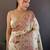 White ethnic motifs woven design zari pashmina saree with unstitched blouse piece