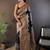 Black woven design zari pashmina saree with unstitched blouse piece