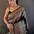 Black woven design zari pashmina saree with unstitched blouse piece
