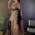 Black woven design zari pashmina saree with unstitched blouse piece