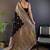Black woven design zari pashmina saree with unstitched blouse piece