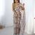 Beige ethnic motifs printed mirror work saree