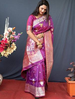 Magenta magenta kanjeevaram sarees 4