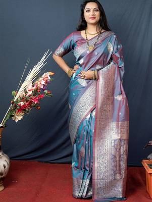 Grey grey kanjeevaram sarees 1