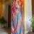 Pink pink chanderi silk pashmina saree with unstitched blouse piece
