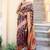 Navy blue navy blue chanderi silk pashmina saree with unstitched blouse piece