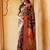 Black black chanderi silk pashmina saree with unstitched blouse piece