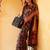 Black black chanderi silk pashmina saree with unstitched blouse piece