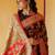 Black black chanderi silk pashmina saree with unstitched blouse piece