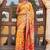 Yellow yellow chanderi silk pashmina saree with unstitched blouse piece