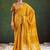 Mustard leheriya print embellished saree