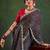 Black embroidered leheriya saree with unstitched blouse piece