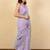 Lavender floral printed beads and stones saree