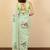 Green floral printed beads and stones saree