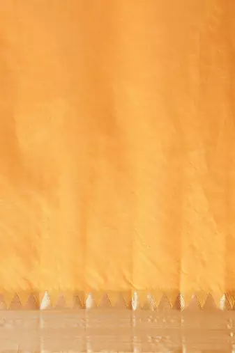 Mustard mustard yellow & golden solid zari silk cotton solid saree