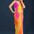 Multicolor leheriya beads and stones pure chiffon saree