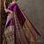 Purple ethnic motifs silk blend saree
