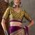 Purple ethnic motifs silk blend saree