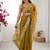 Mustard ethnic motifs embroidered bagh saree