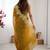 Mustard ethnic motifs embroidered bagh saree