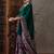 Green ethnic motifs silk blend saree