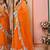 Orange embellished mirror work net designer saree